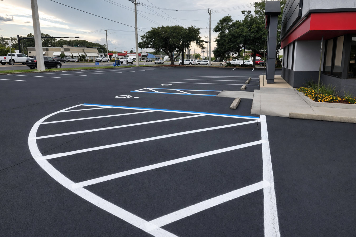 Parking lot paving